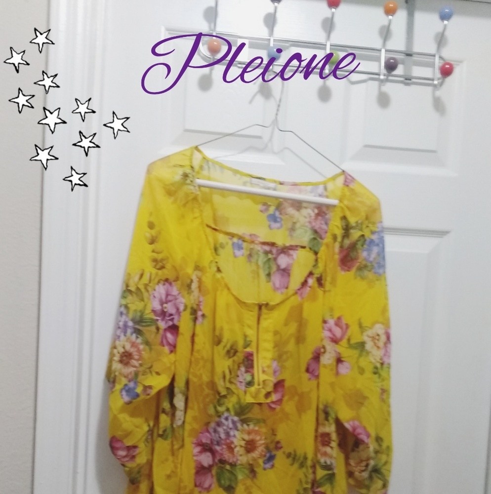 Yellow Pleione tunic top/dress size 2x